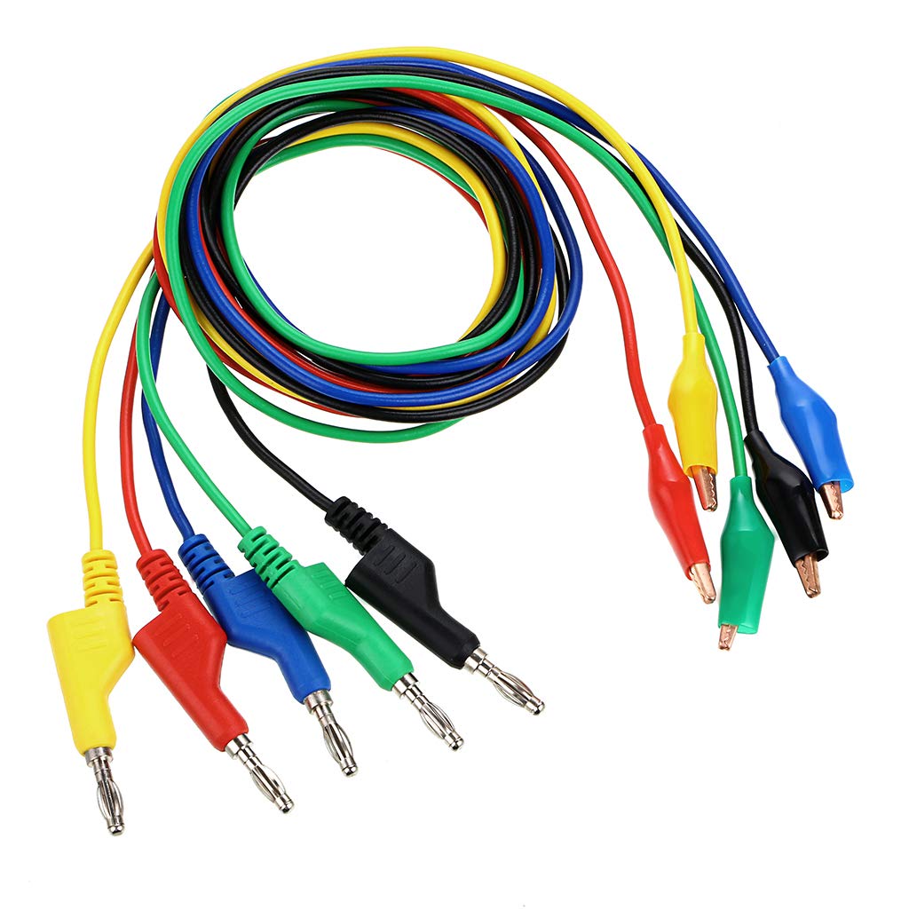 Sumnacon Multimeter Test Lead Set - Stackable Banana Plug to Alligator Clips Test Cable Kit with Protective, Soft Silicone Flexible Electrical Test Wire Leads for Electrical Testing 500V/5A