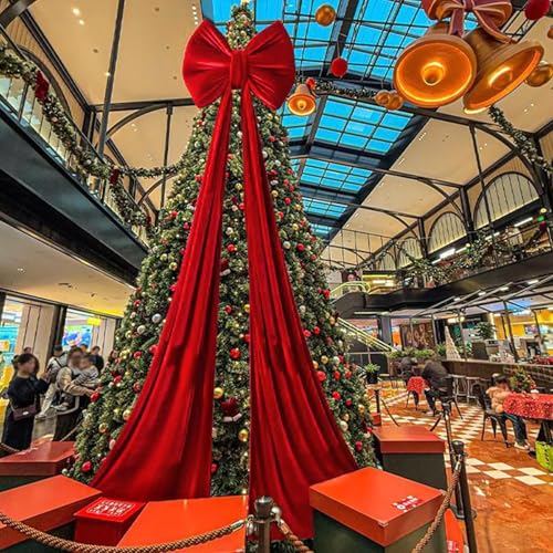 Lazo de terciopelo para decoración de árbol de Navidad en salones familiares y bodas de invierno 4