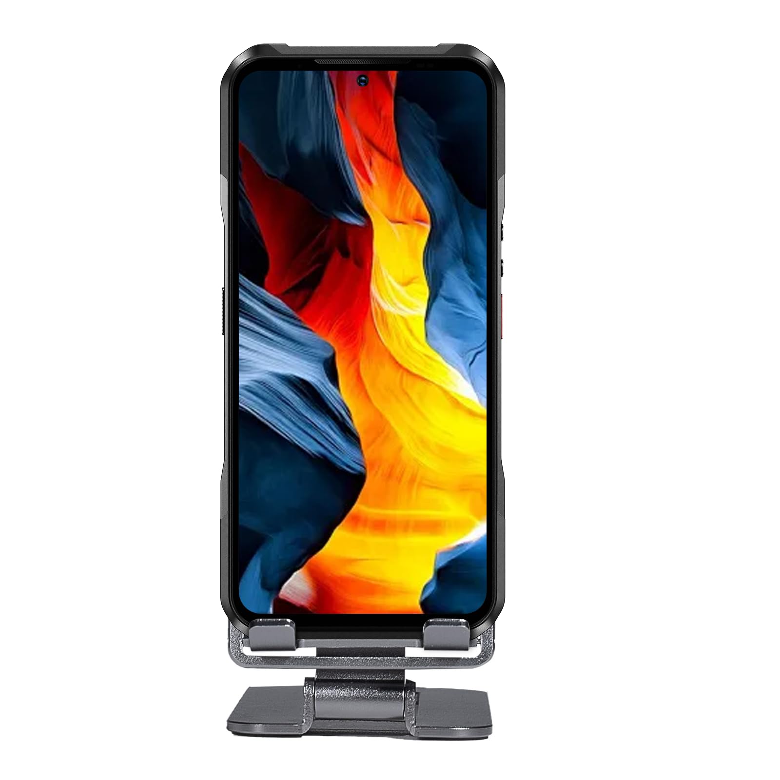 Supporto Telefono da Scrivania Pieghevole in Alluminio | Angolo regolabile, base antiscivolo in silicone, adatto a smartphone da 4,7" a 7,2" anche con cover