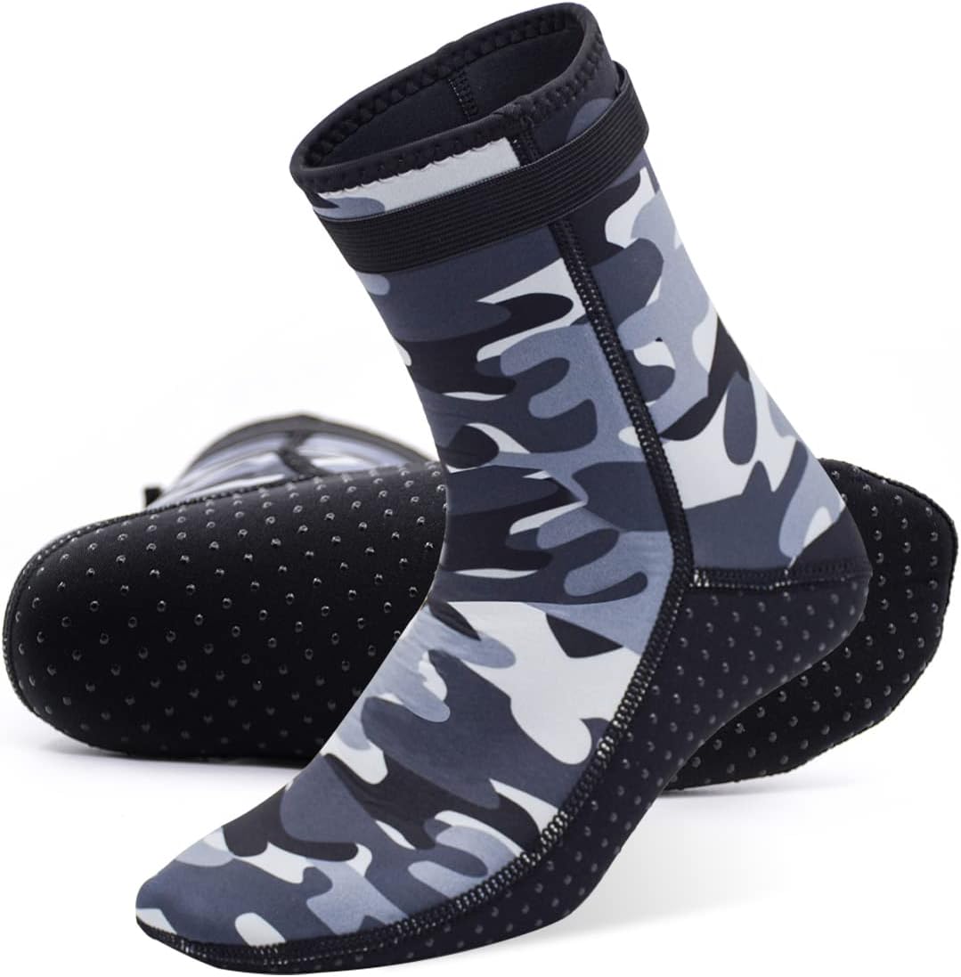 Panzexin 3mm Neoprene Diving Socks, Wetsuit Socks Sand-Proof Scuba Snorkeling Fins Socks for Beach Water Sports
