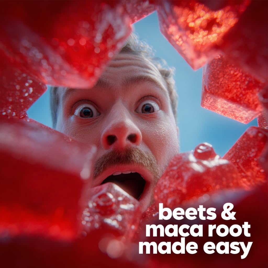 BDE Wildcrafted Sea Moss Gummy Maca Root, Beets, Lions Mane Mushroom, Vitamin D + E - Vegan Collagen, Zinc, Immunity & Detox, Gut Health - 60 Count