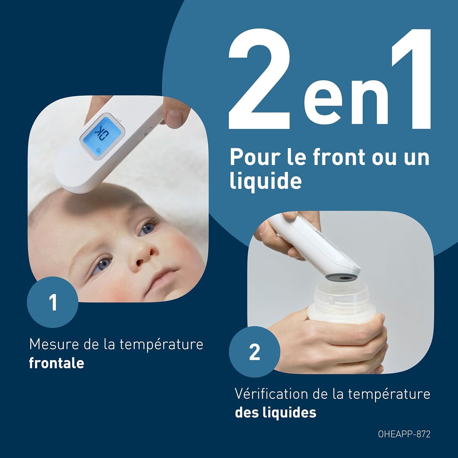 OMRON Gentle Temp 730 – Thermomètre frontal infrarouge pour bébés, enfants et adultes – Thermomètre sans contact avec capteur de distance – Mesure précise en 1 seconde