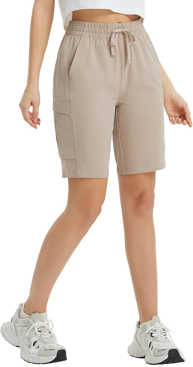 Pantaloncini Cargo Donna BALEAF - Vita Alta, Tasc Con Cerniera, UPF 50+ - Foto 13