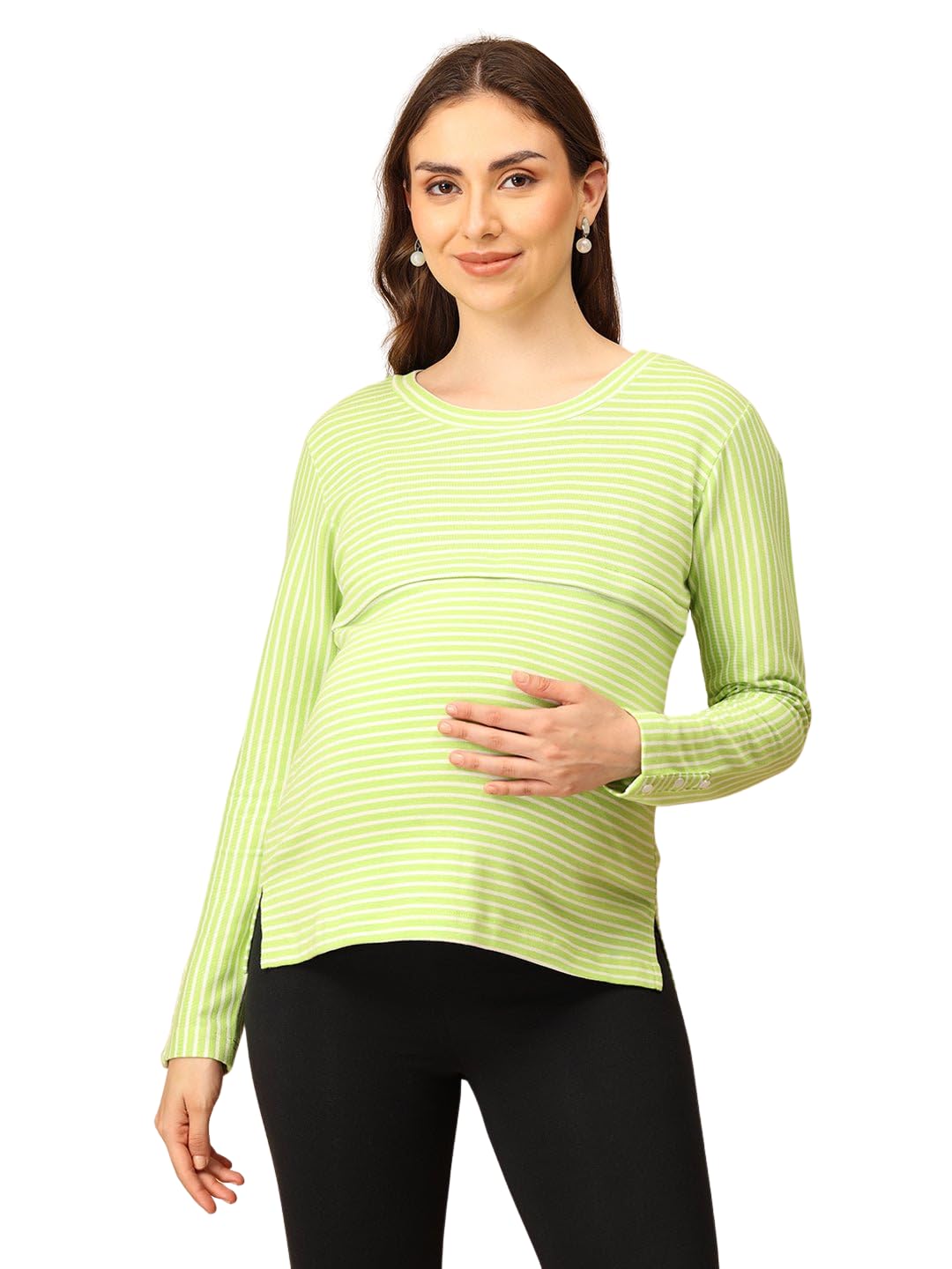 Maternity and Nursing Winter Wear Sweatshirt | Feeding Sweatshirt for Pre and Post Pregnancy | Winter Top-image-16