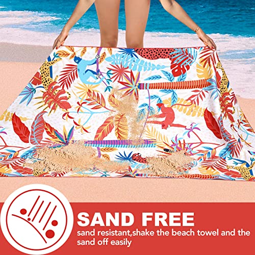 2 Pack Microfiber Beach Towel, Oversized Microfiber Pool Towel 75”X 35”, Sand-Free Beach Towel, Quick Drying Camping Towel, Super Absorbent Bath Towel Blanket, Soft Breathable And Lightweight #TOP2