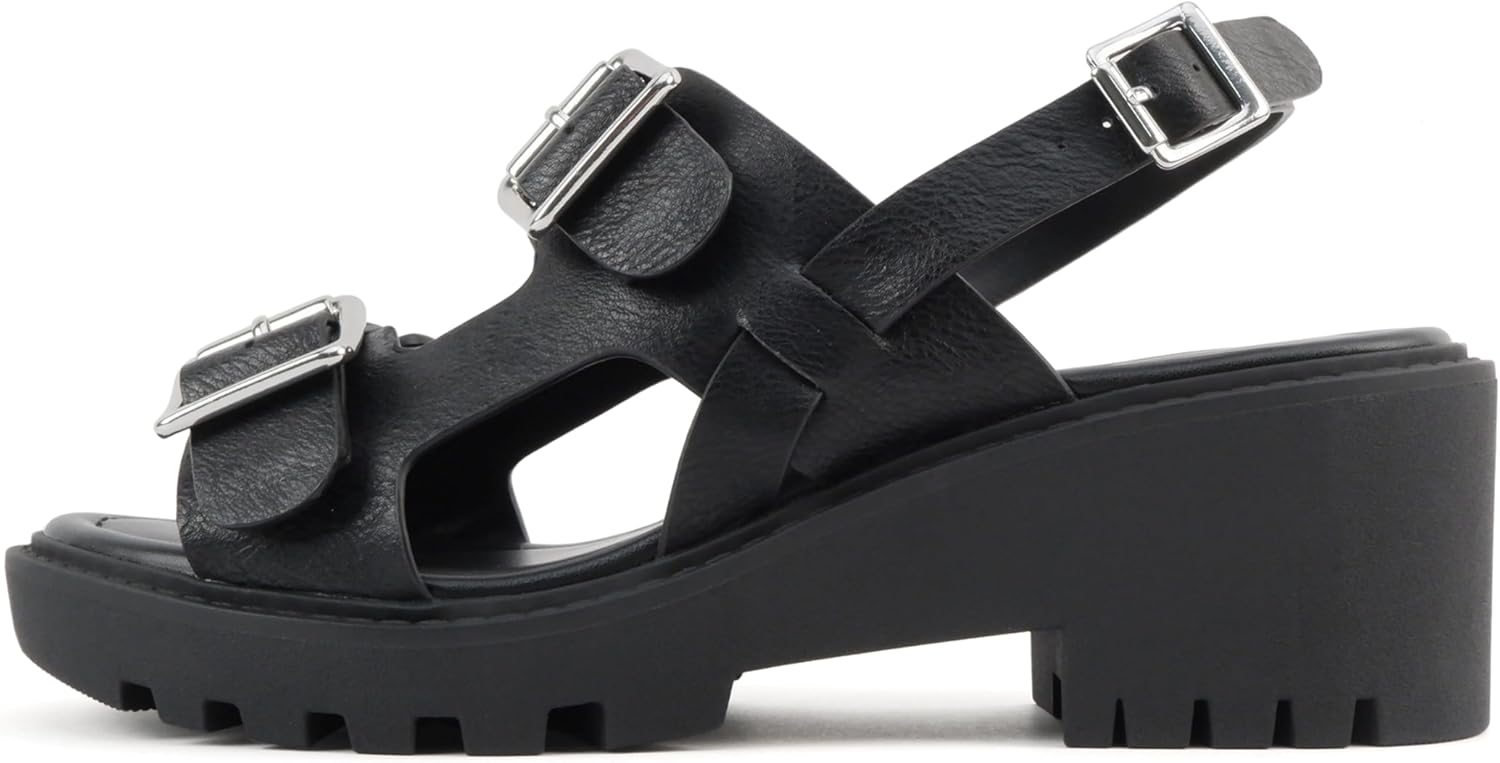 Soda “Galaxy” ~ Women Open Toe Fisherman Lug Sole Low Heeled Sandals