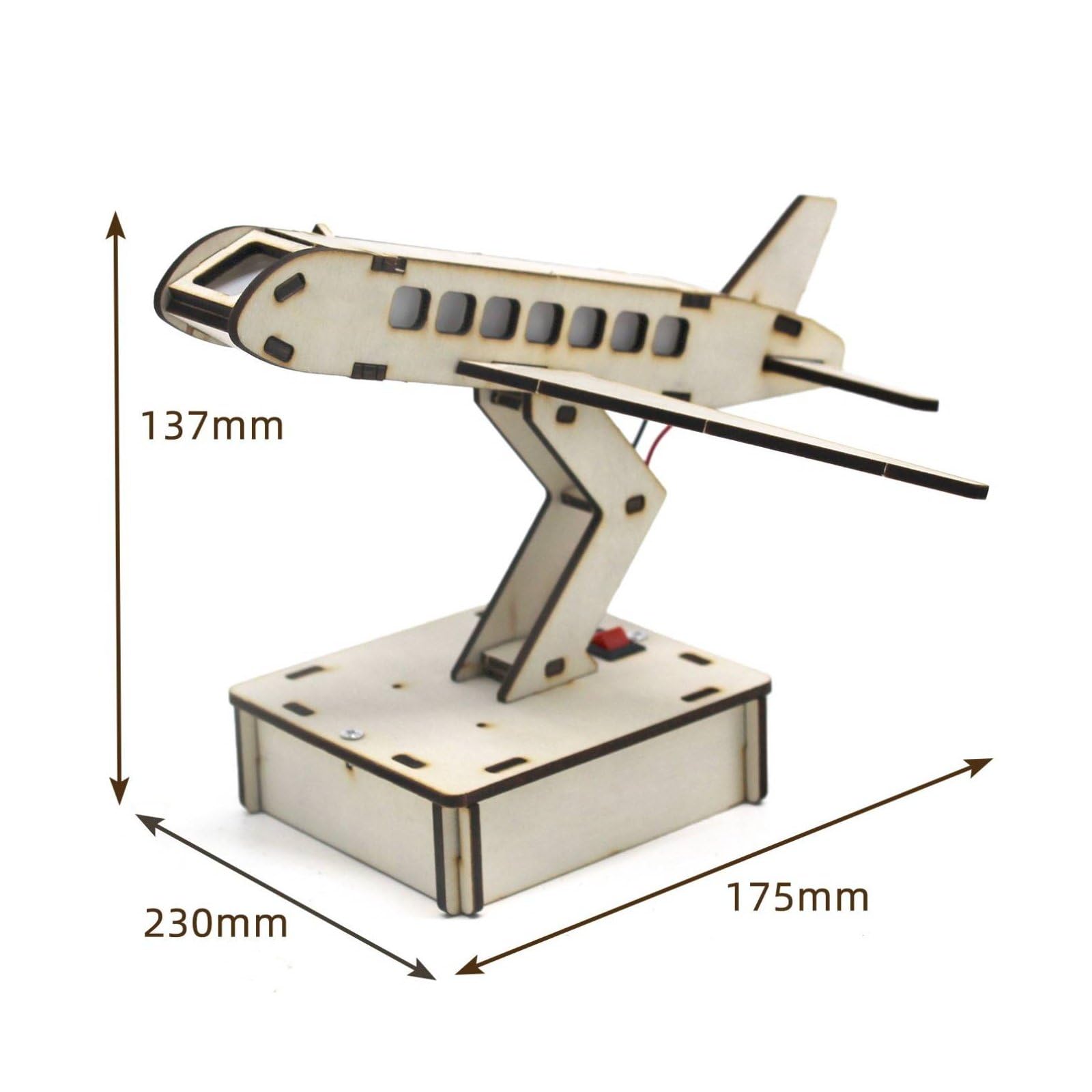 MagiDeal Modello Aereo in Legno Kit Modello Aereo Set Assemblaggio Giocattolo Educativo Progetto Scientifico Pezzi Tagliati con Precisione Montaggio Pulito