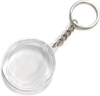GARASANI Coin Holder Keychain Round Commemorative Coin Holders Key Ring for Coins Collection Display 40x3mm