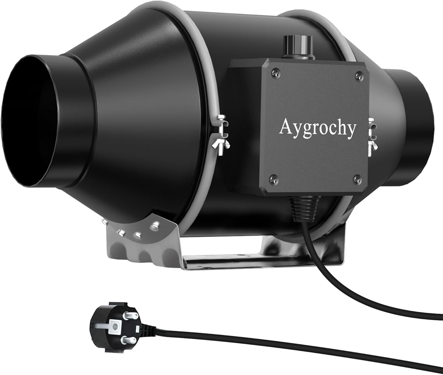 Aygrochy 100mm Regelbar Rohrventilator 363 m³/h, Drehstrom EC motor Rauchabzug Abluftventilator, Inline rohrlüfter für Belüftung und Abluftgebläse.