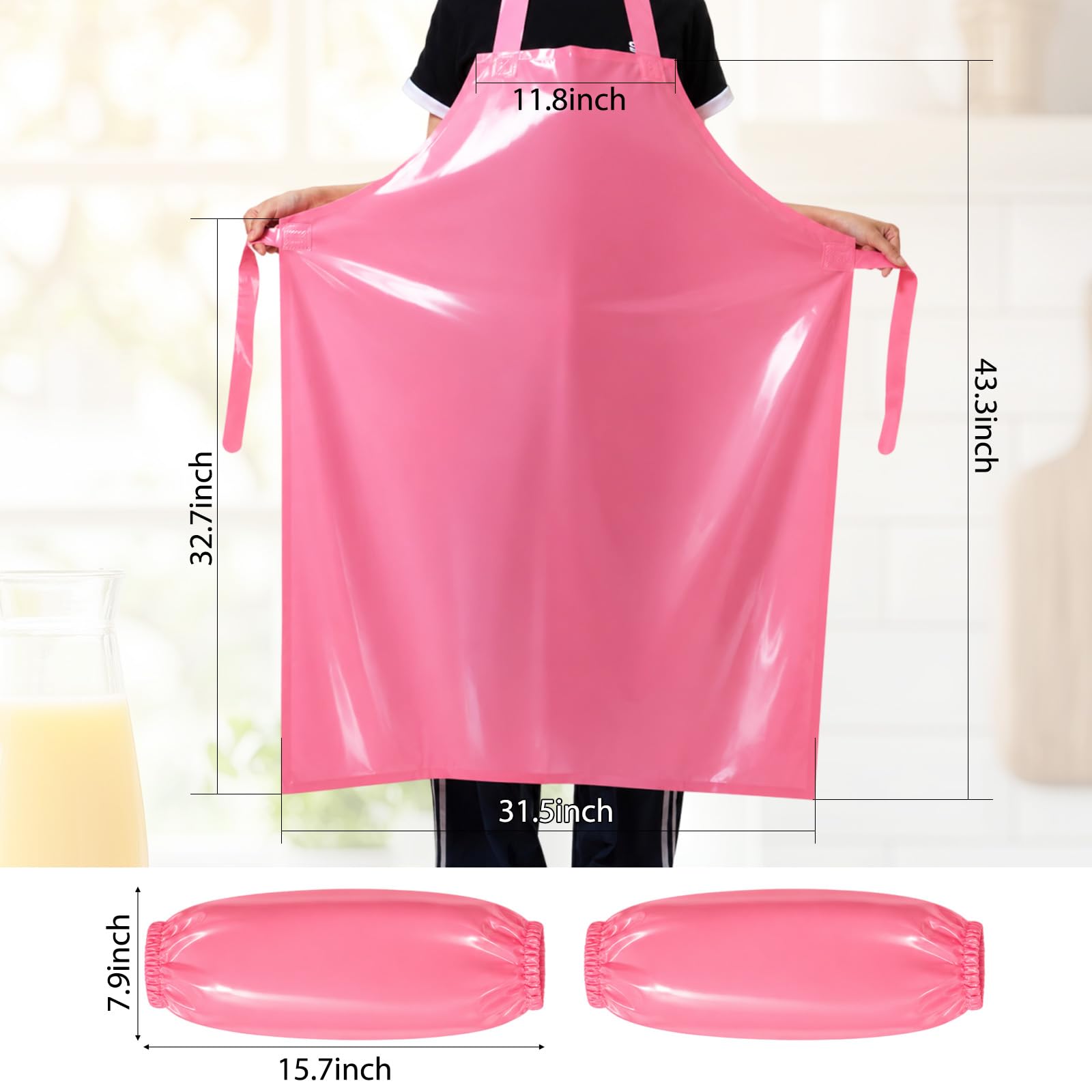 Twistover Wasserdichte Kunststoffschürze, strapazierfähig, öldicht, chemikalienbeständig, Latzschürzen, ultraleicht, mehrfarbig, für Geschirrspülen, Reinigen, Kochen, 8 Stück