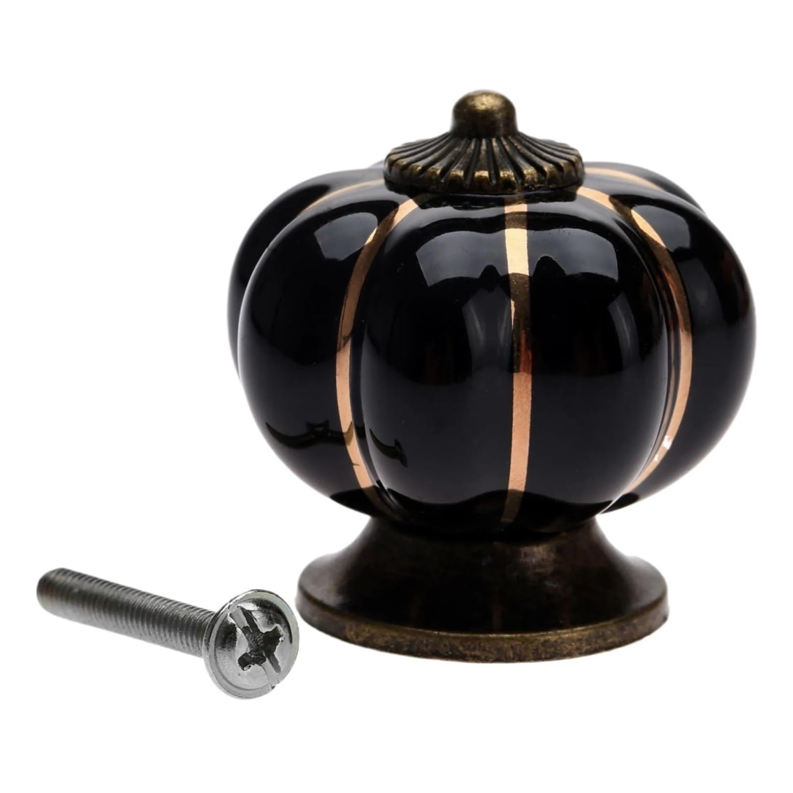 GNYVZXPLQ Ceramic Handle Drawer Knobs, 6-Piece Black Ceramic Cabinet Drawer Knobs with Screws