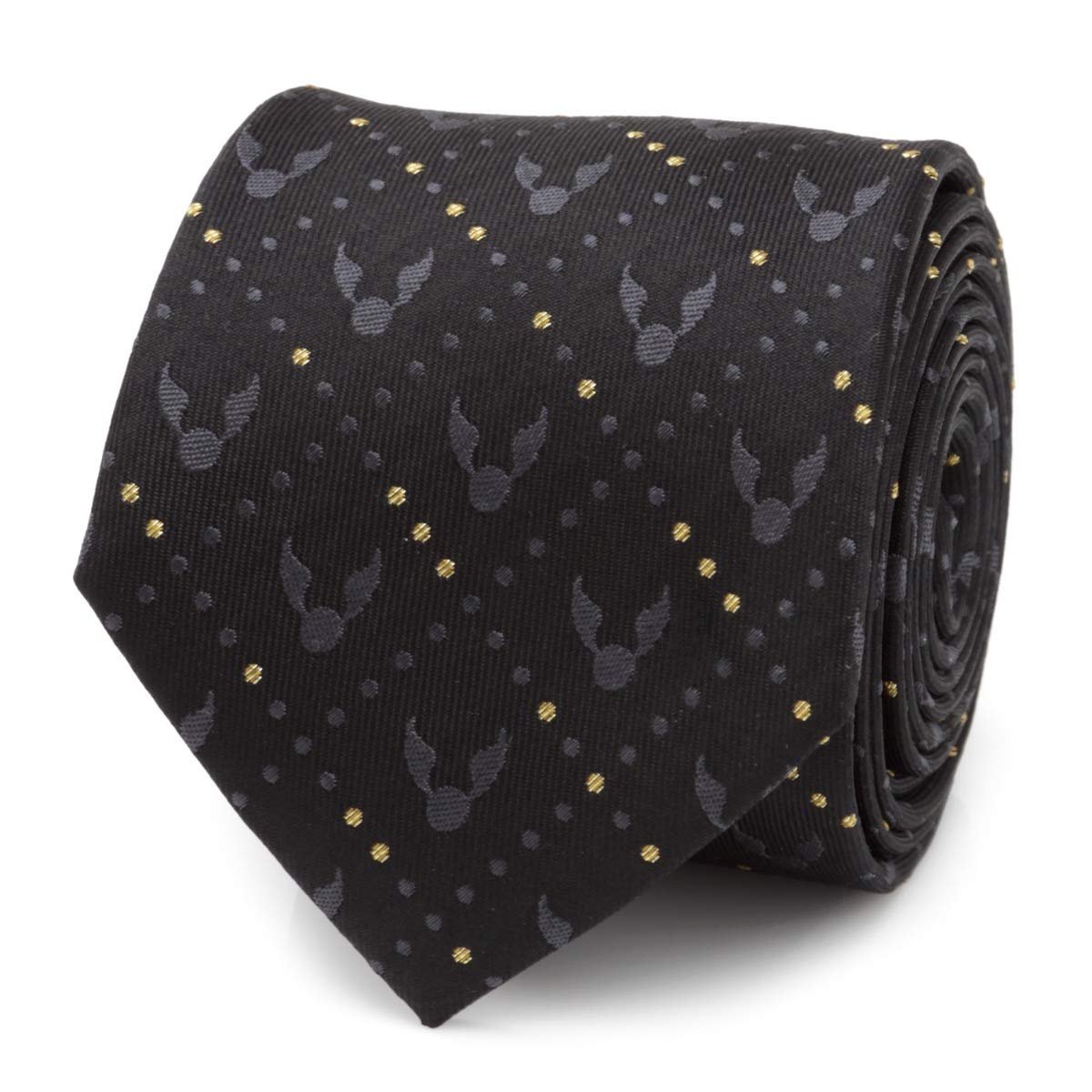 Harry Potter Golden Snitch Black Silk Men's Tie