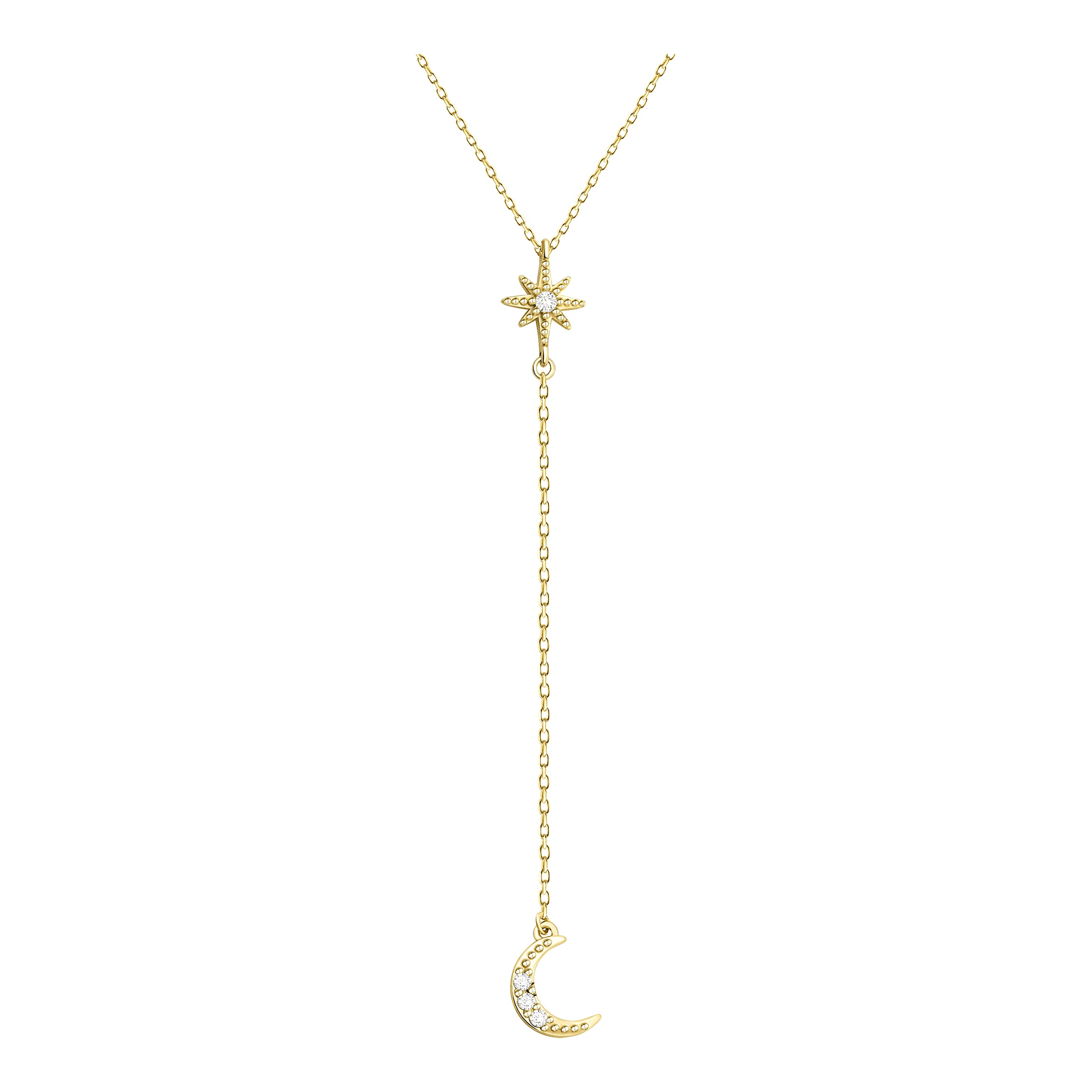 Sofia Milani Collar para Mujeres en Plata de Ley 925 - con Circonita - Colgante de Luna Estrella