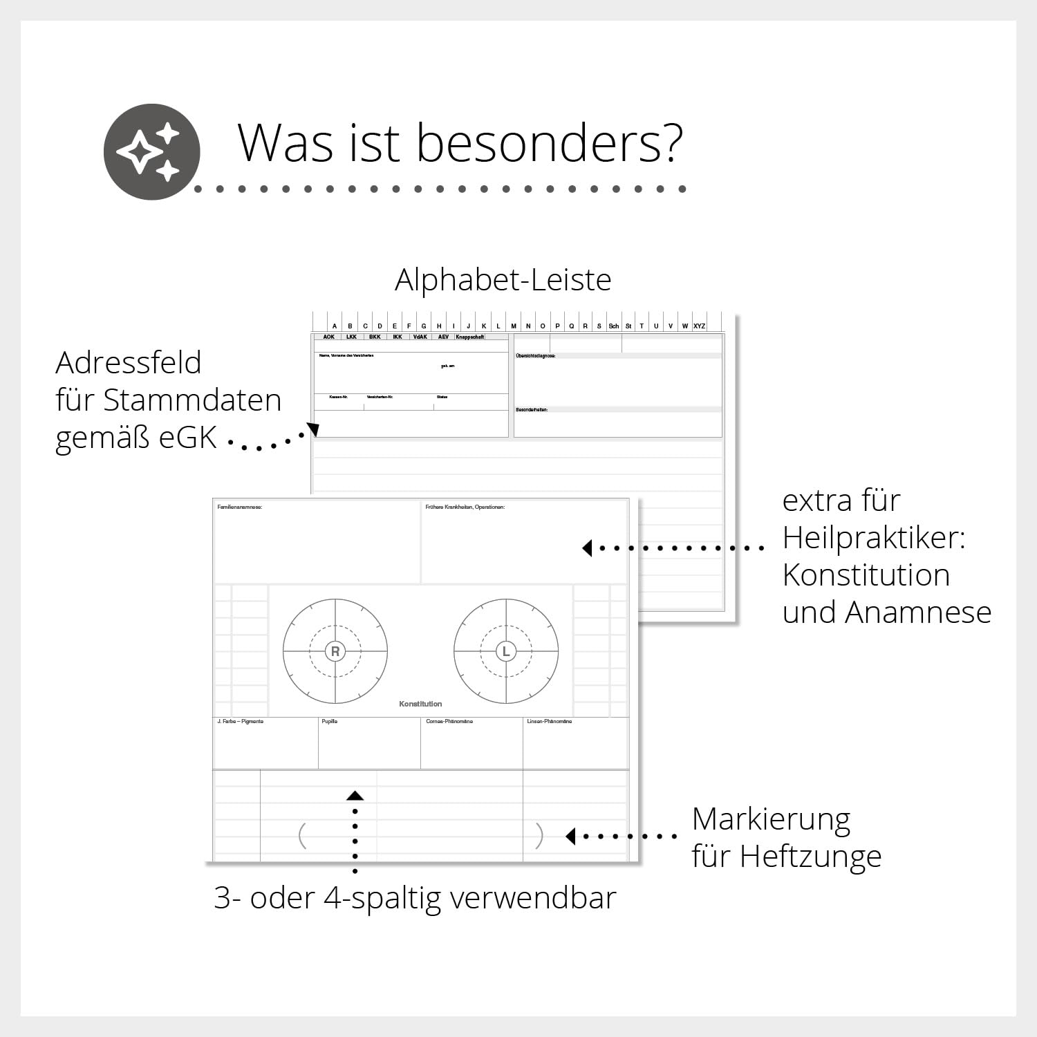 Patientenakten Heilpraktiker | 200 Stück | DIN A5 | 190 g/m² Karton | Weiß