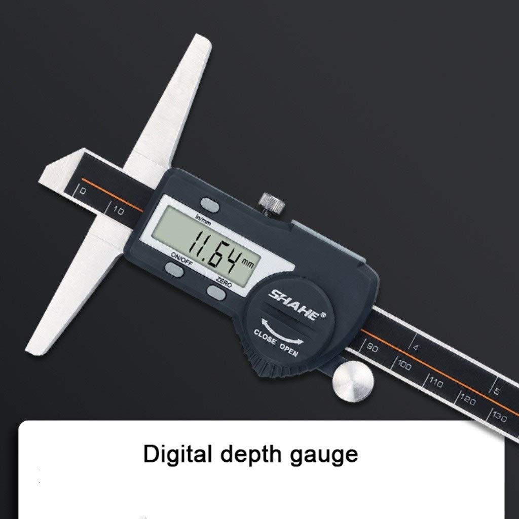 WJJ hsj Calibrador de Alta precisión electrónica Digital Profundidad de visualización medidor de Profundidad Vernier de Profundidad de sondeo Rango: 0-200mm Preciso