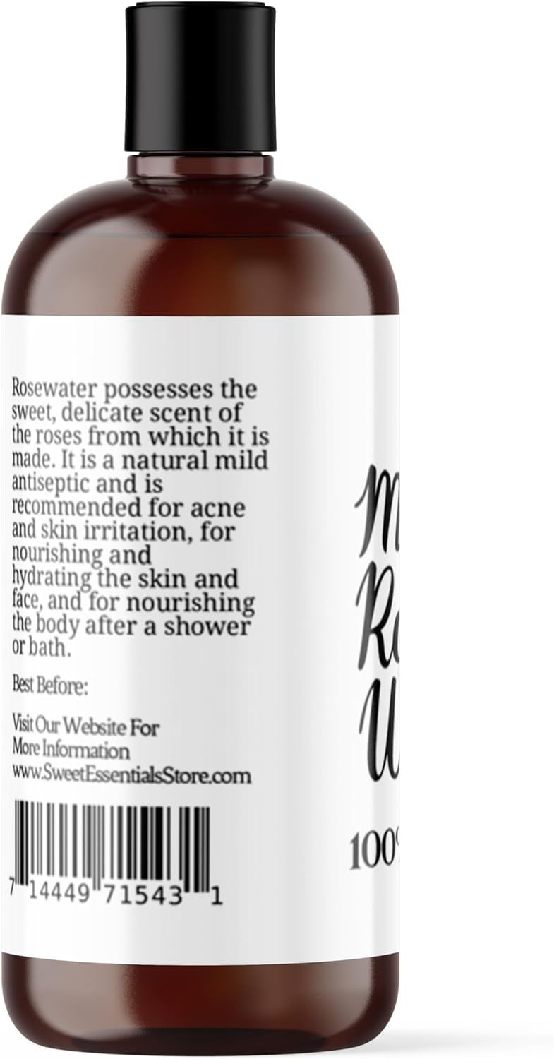 Premium Organic Moroccan Rose Water - 8oz w/Sprayer - Imported from Morocco - 100% Pure (Food Grade) No Oils or Alcohol. Perfect for Reviving, Hydrating & Rejuvenating Your Face & Neck - Image 3