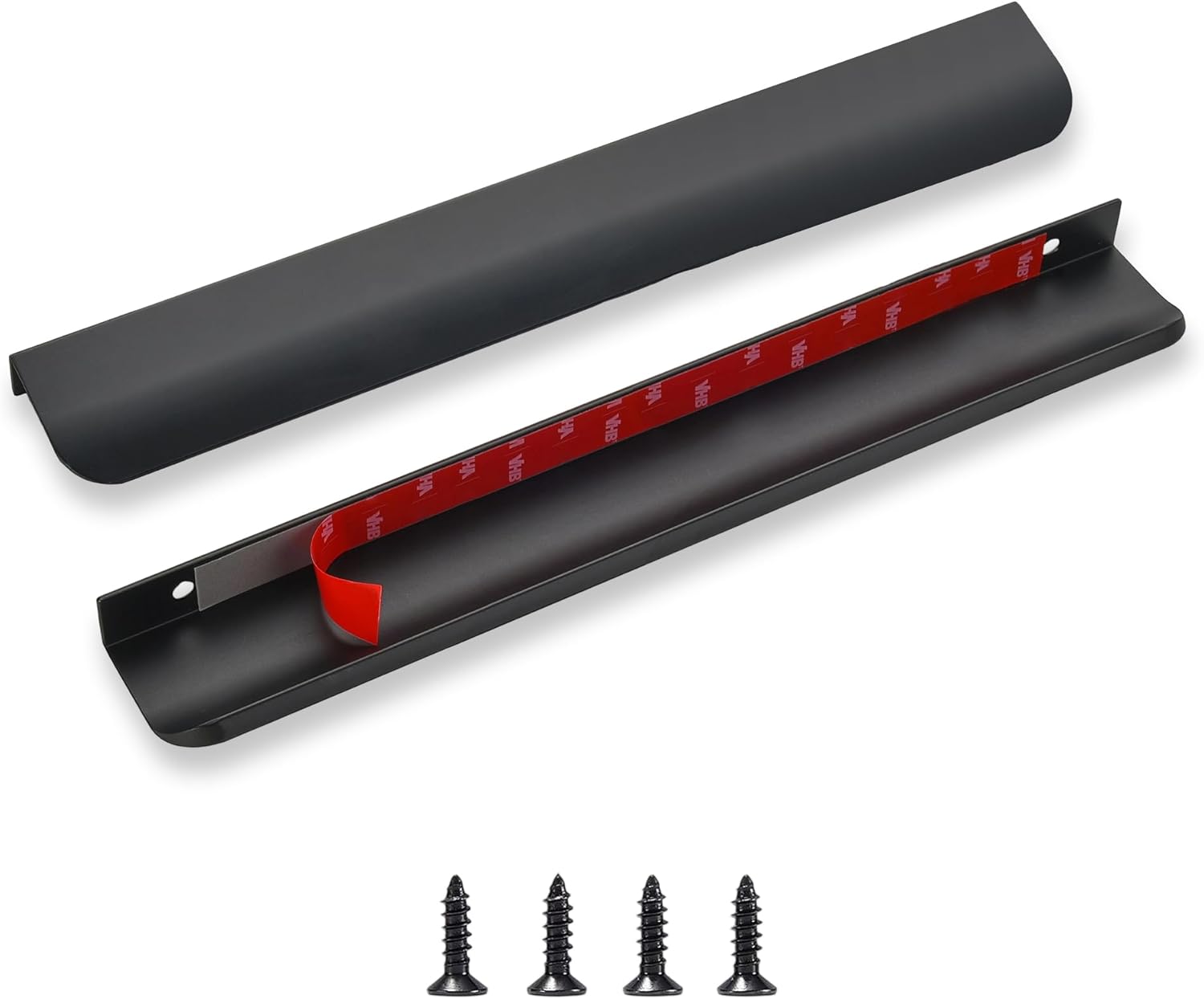 Edge Finger Pulls for Cabinets Peel and Stick on Kitchen Drawer Pull Hidden Invisible Flat Self Adhesive No Drill Handle Pack of 10 Brushed Nickel 3.15 inch Easy Installation