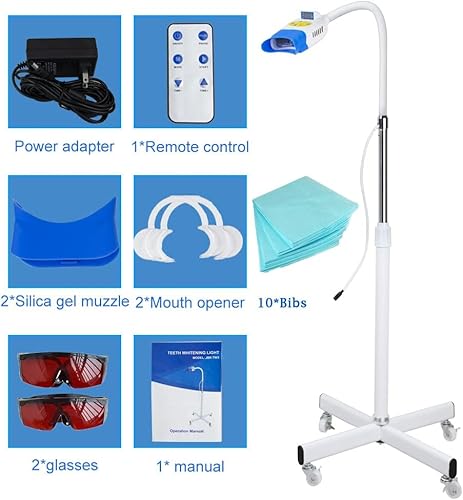 Miniatura 5 de Lámpara de blanqueamiento de dientes de 3 modos LED azul púrpura rojo, profesional LED dental blanqueador de dientes luz blanqueadora con accesorios