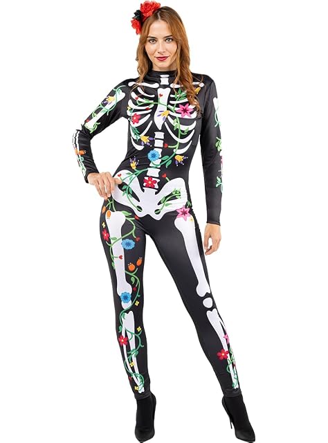Foto 6 de 7 de Funidelia - Disfraz de Catrina esqueleto Día de los Muertos para mujer Calavera mexicana & Halloween