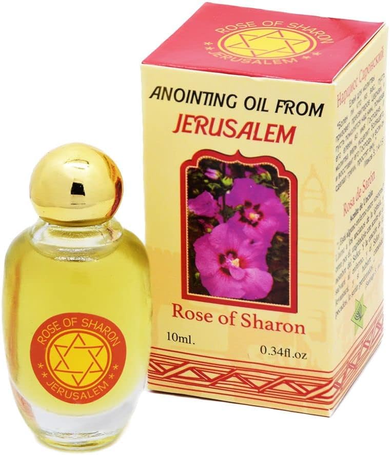 Holy Oil- Rose of Sharon - Anointing Oil for Prayer with Biblical Spices, 0.34 fl oz | 10 ml Made in Israel (Rose of Sharon)