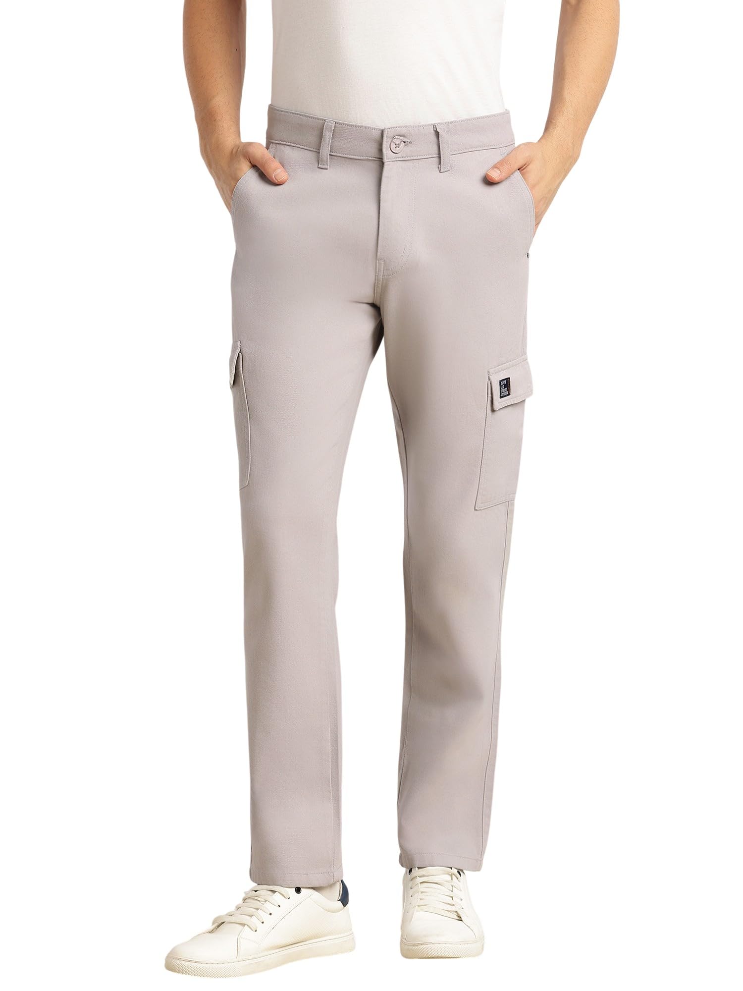 thomas scott Men’s Cricket Club Collection Straight Fit Cargo Trousers | Mid-Rise | 100% Cotton Woven Fabric | 6-Pocket Utility Design-picture-23