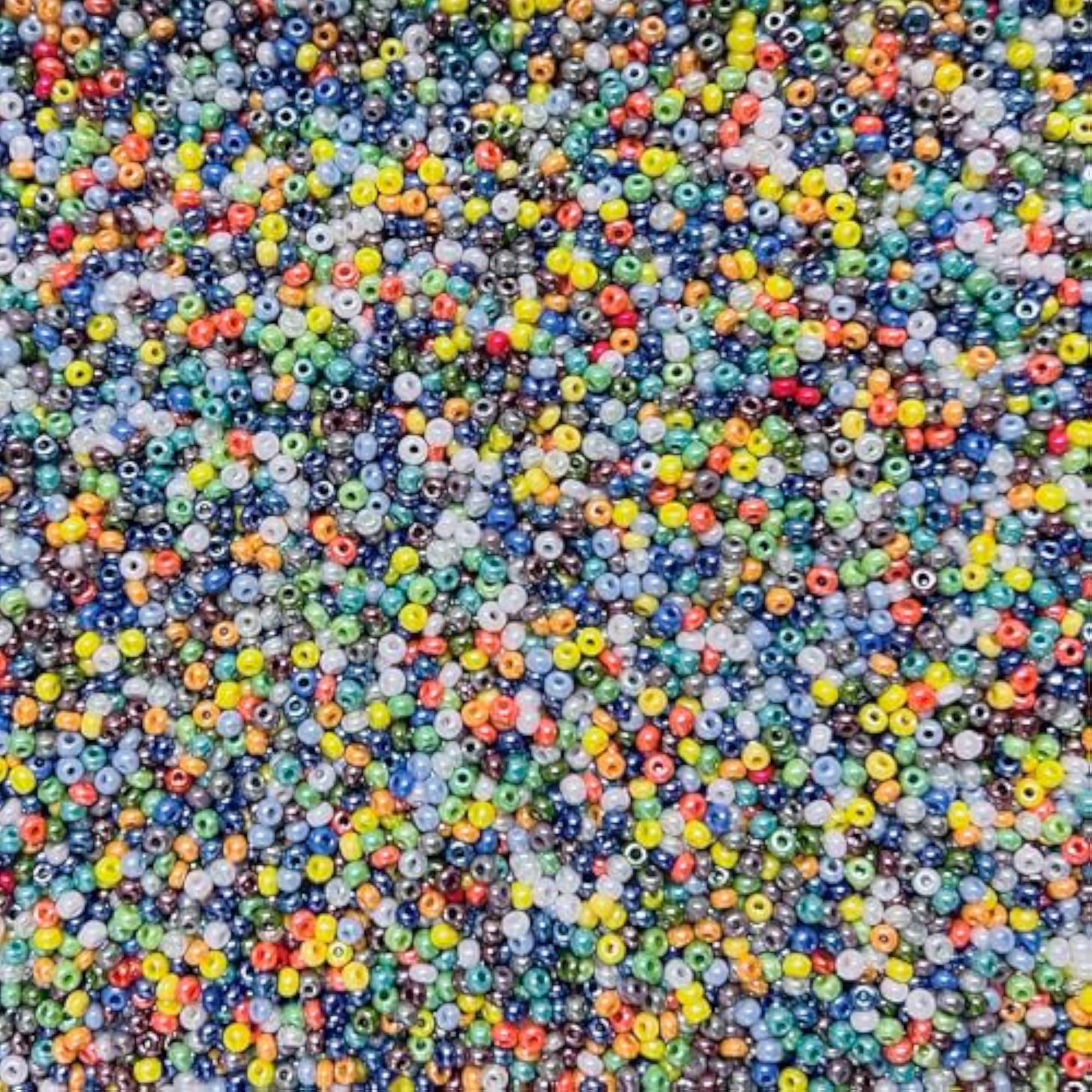 Czech Glass Seed Beads 10/0, Opaque Multi Luster