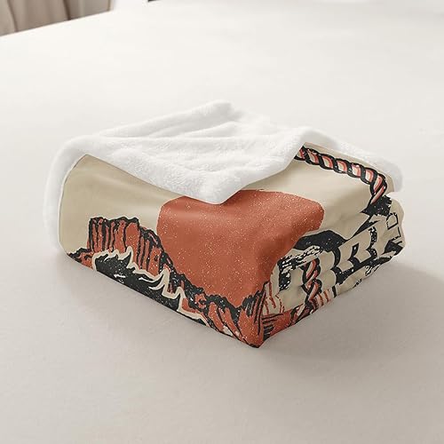 Miniatura 4 de Erosebridal Manta occidental tamaño Queen de 90 x 90 pulgadas, manta de caballo para vaquera, viaje al oeste salvaje, desierto, aventura, manta de