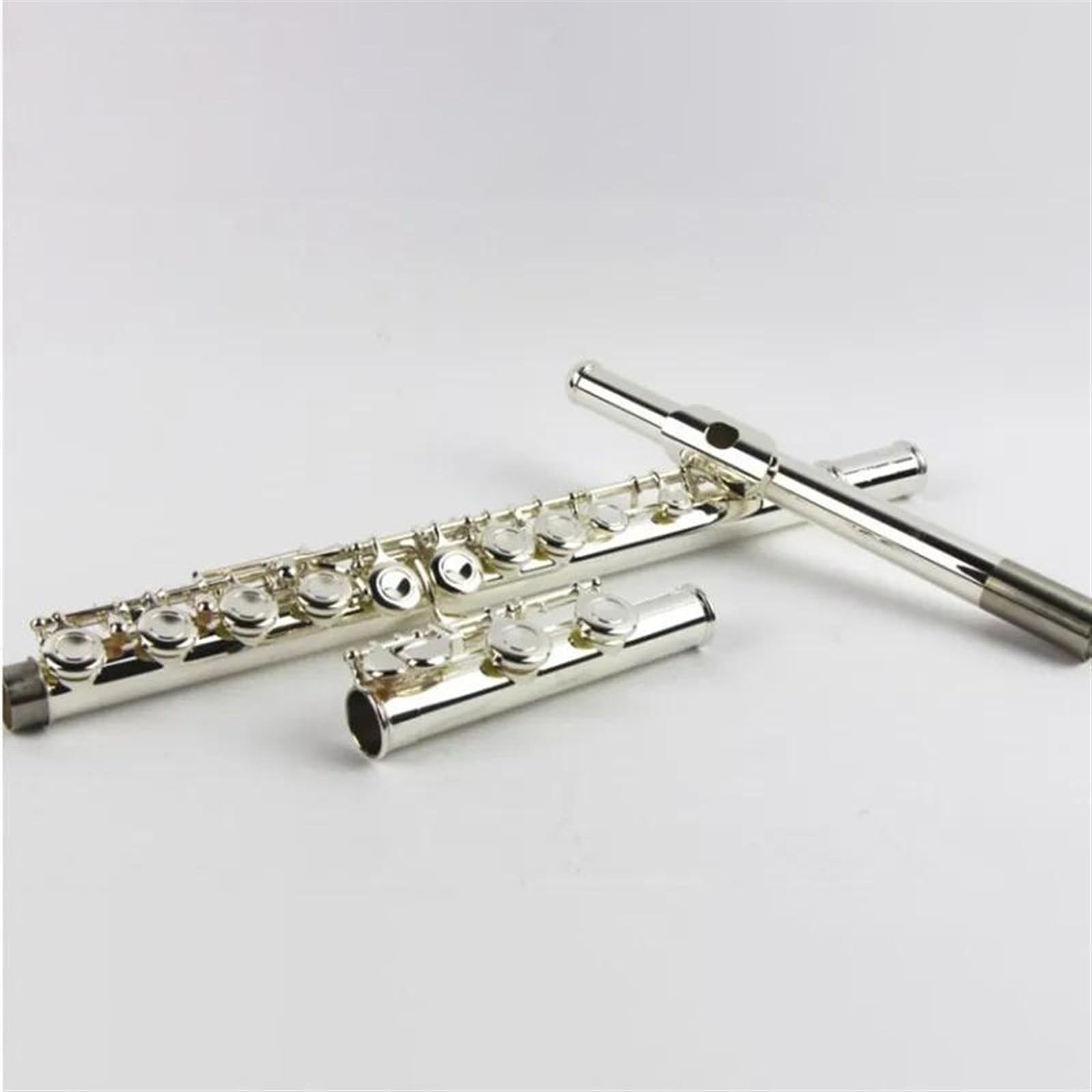 Professionale Flauto Traverso Corpo In Nichel Argento 16 Chiavi Chiuse Foro C Tono Superficie Flauto E-Key Placcato Argento Con Scatola Di Immagazzinaggio