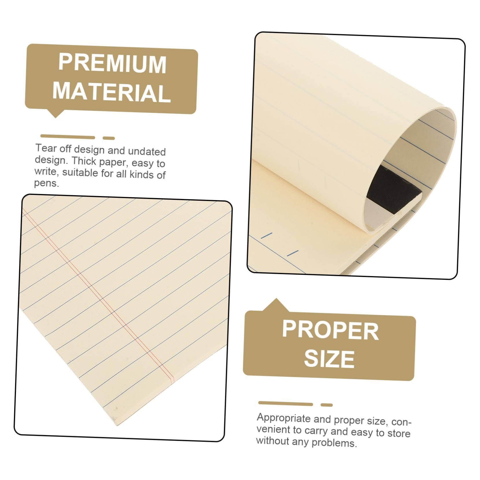 4 Sztuki Legal Notepads Tearable Lined Notebooks Lightweight Office School Memo Pads for Daily To-do Lists And Notes