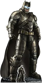 Star Cutouts SC1292 Official Warner Brothers Lifesize Cardboard Armoured Batsuit Ben Affleck Superhero Party and Collector's Item 193cm Tall with Free Mini Table top Cutout, Multicolour