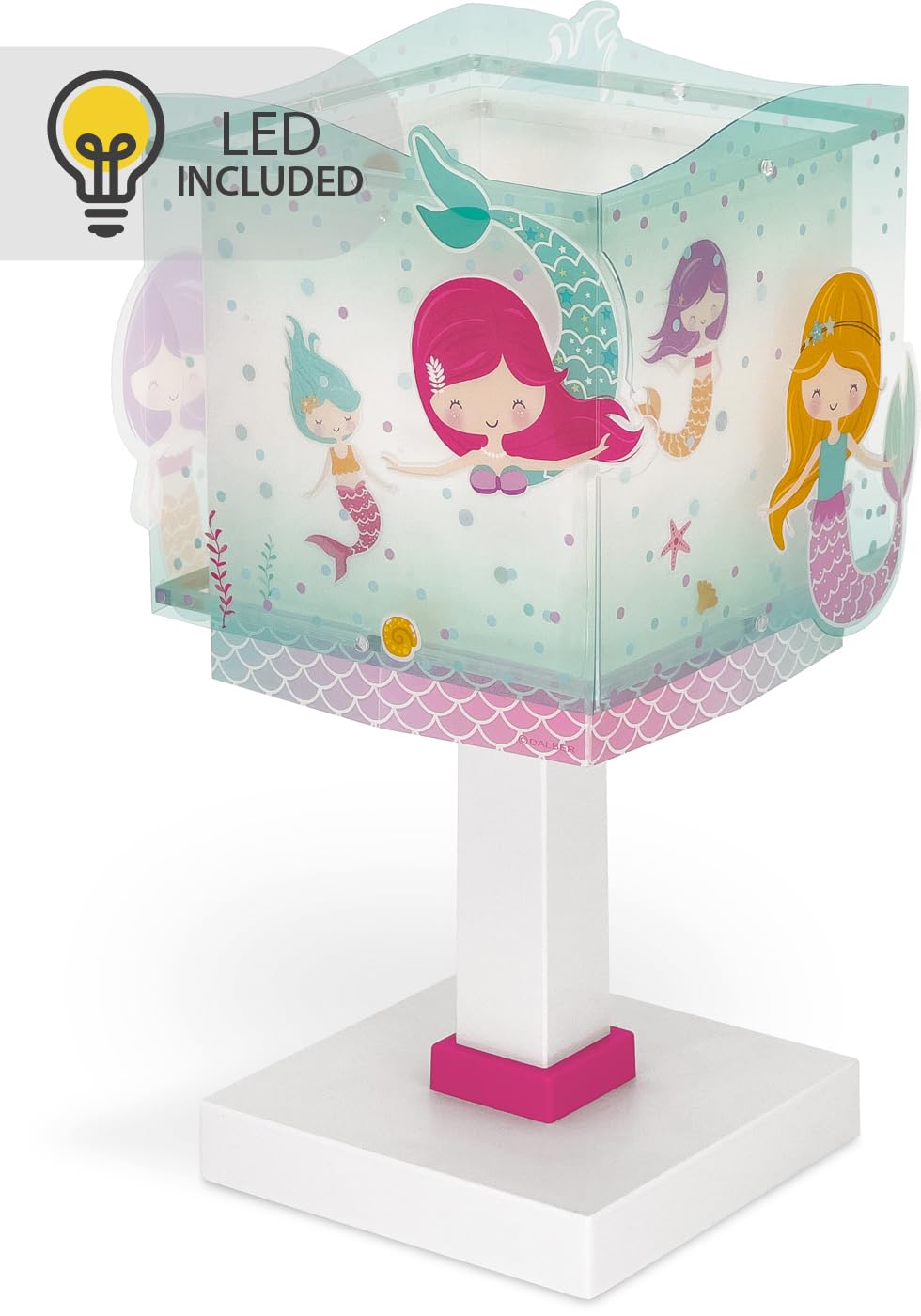 Dalber Lampe de chevet enfant Mermaids Sirènes G4 LED 4 W Ampoule incluse