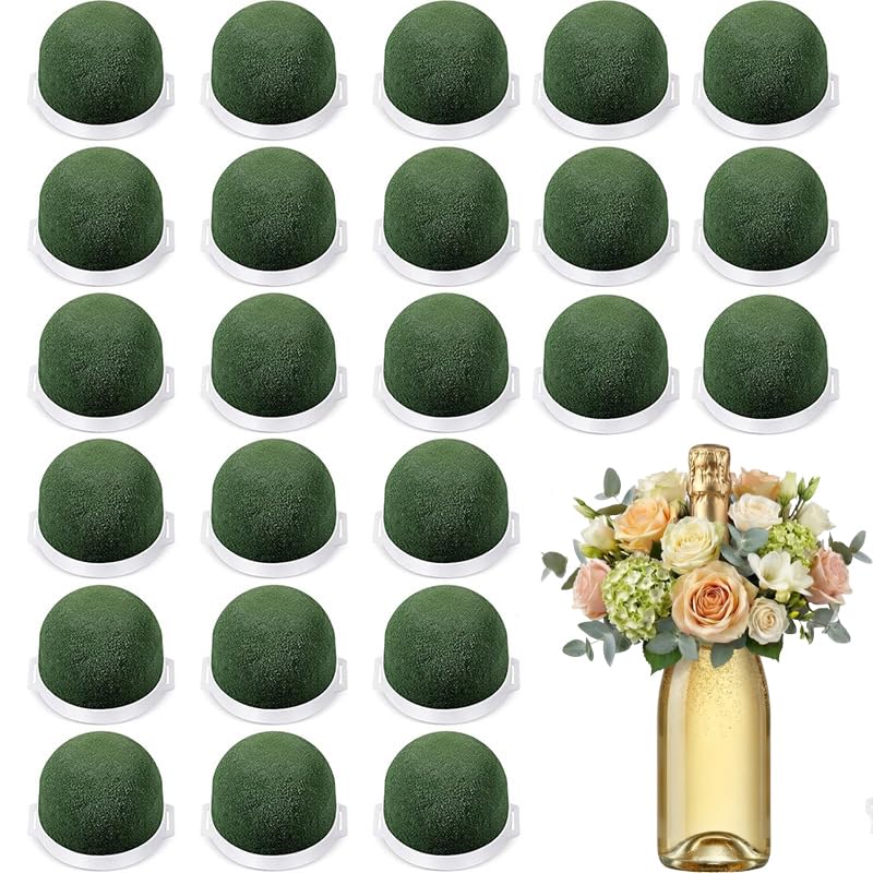Mousse florale ronde auto-adhésive : 36 supports de composition florale pour bouteille de vin