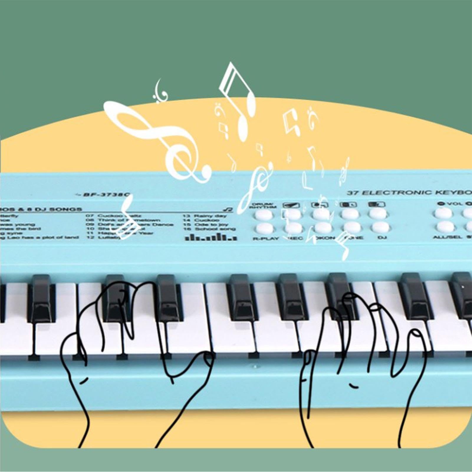 Piano Infantil con micrófono, 37 Teclas, 10 Canciones integradas y