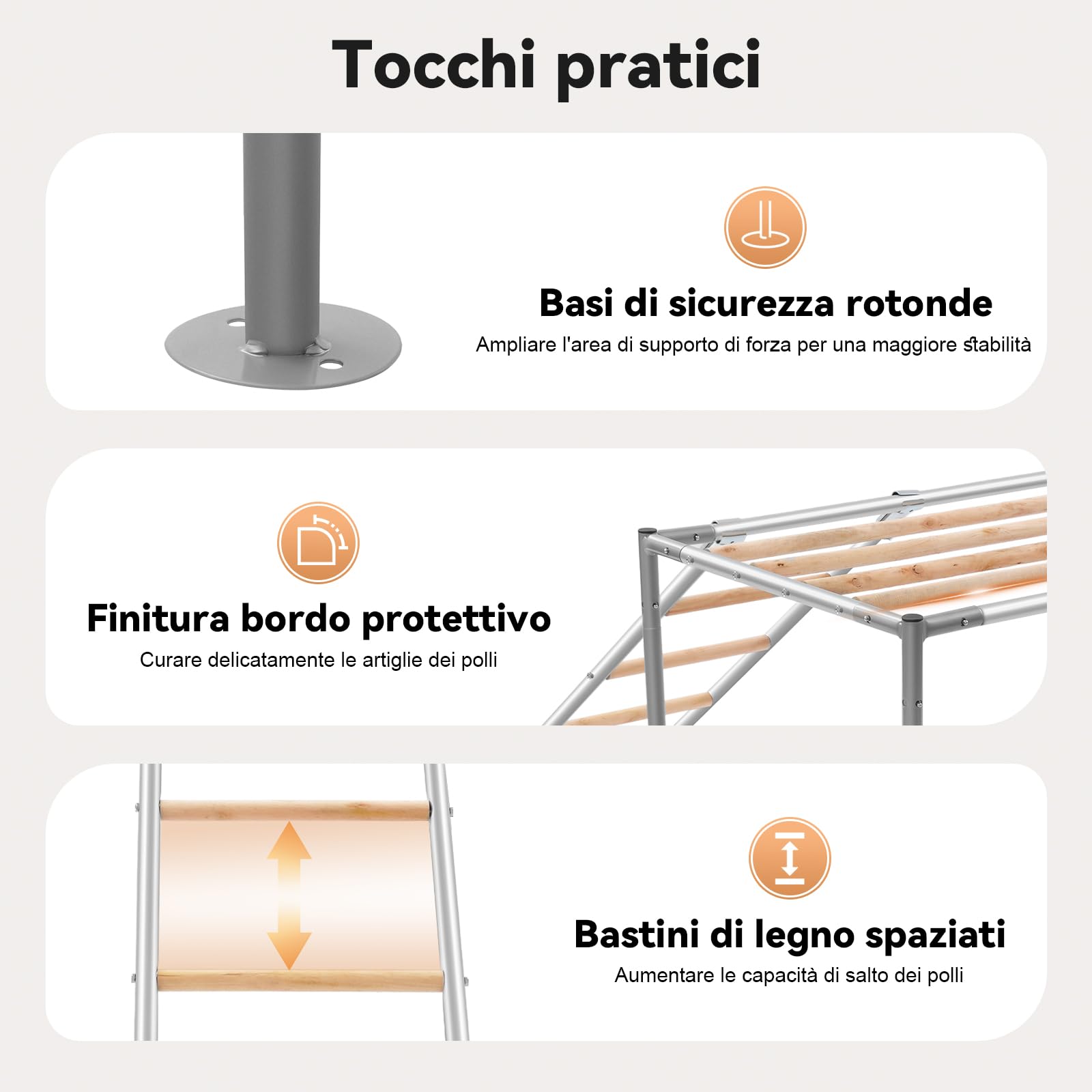 Asta per pollaio, accessorio per pollaio con scala e piattaforma di riposo, torre da arrampicata per 10 polli adulti, case di pollo, allevamento casalinghe, giocattoli per l'habitat