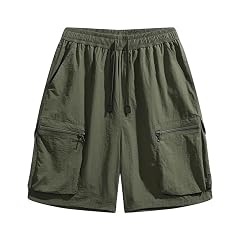 Dvbfufv Mens Quick Dry Bermuda Shorts Male Summer Large Size Lightweight Multi Pocket Sport Cargo Shorts
