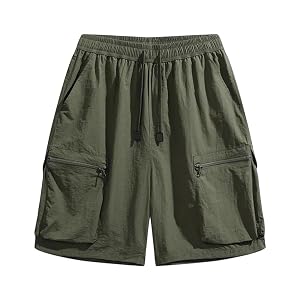 Dvbfufv Mens Quick Dry Bermuda Shorts Male Summer Large Size Lightweight Multi Pocket Sport Cargo Shorts