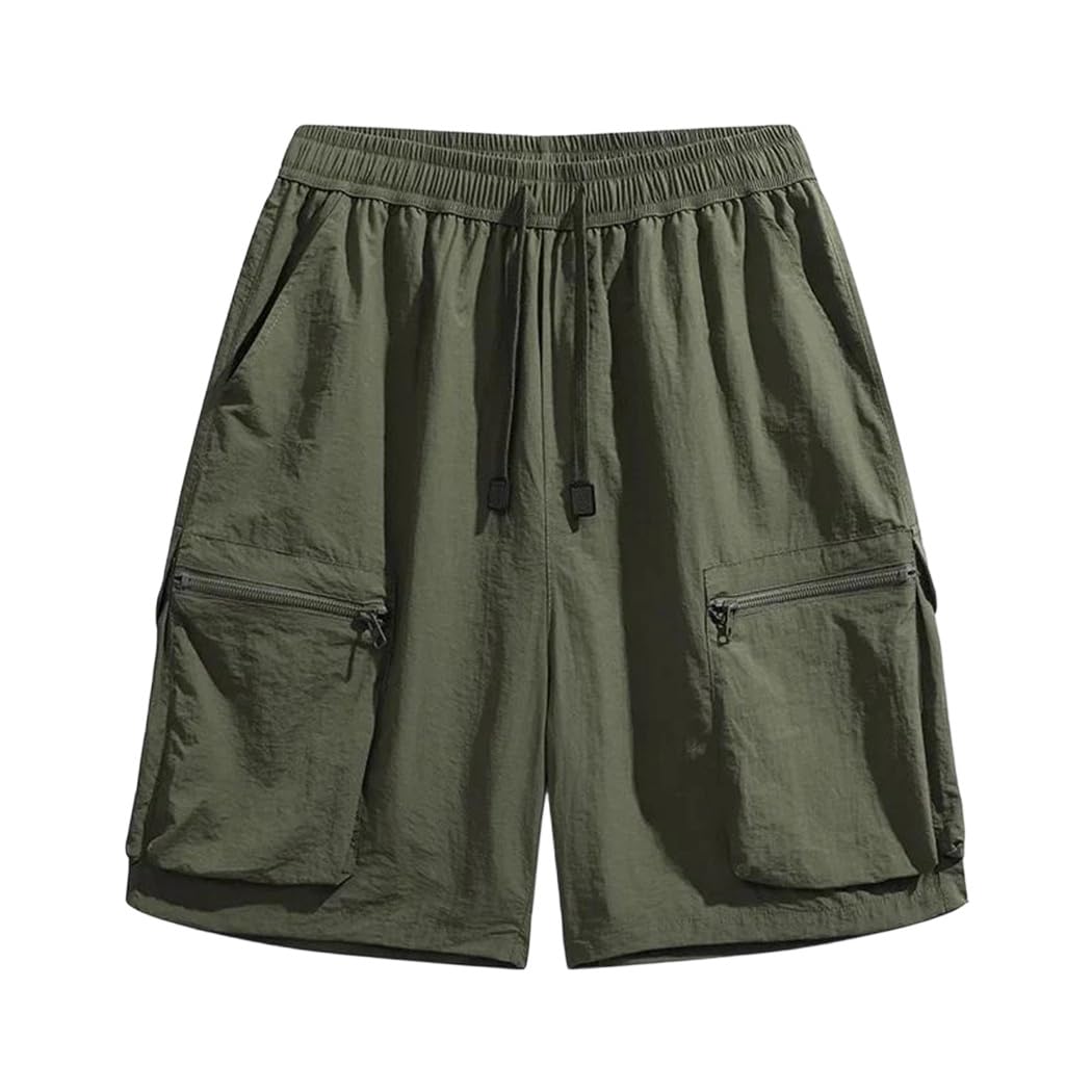Dvbfufv Mens Quick Dry Bermuda Shorts Male Summer Large Size Lightweight Multi Pocket Sport Cargo Shorts