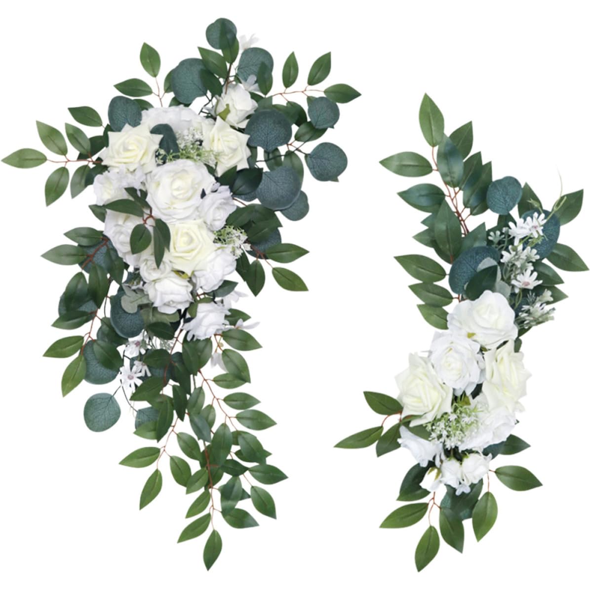UKCOCO 2 Stück Kunst Rosenköpfe aus Kunststoff als Blumenschmuck für Hochzeitsfeier Deko mit Realistischer Simulation zur Selbstgemacht Dekoration Am Treppengeländer und Kaminsims