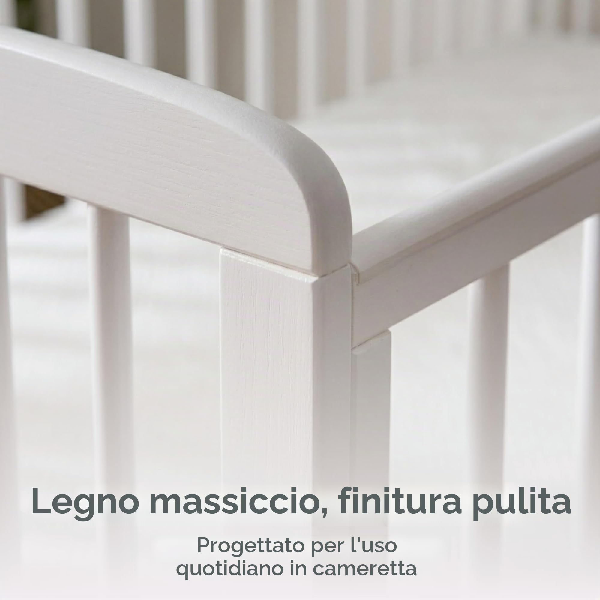Starlight Culla di Baby Elegance | Lettino in legno bianco con altezze regolabili, barre per dentizione resistenti e design compatto | Letto per neonati ideale per piccoli spazi | Materasso venduto