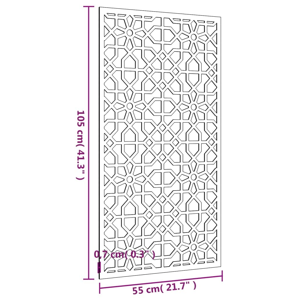 vidaXL Adorno de Pared de jardín Acero corten diseño Morisco 105x55 cm, Adorno Pared jardín, Adorno Metal Pared jardín, Adorno de Pared para jardín