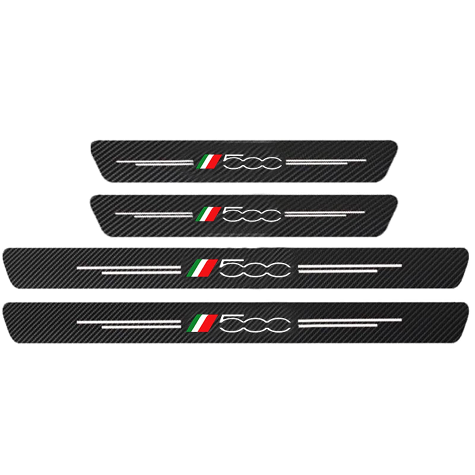 RIDGOEL 4 Pièces Protection Seuil De Porte De Voiture Pour Fiat Abarth 500 Gucci, Autocollant En Cuir De Fibre De Carbone Plinthes Pour Auto, Accessoires Généraux B