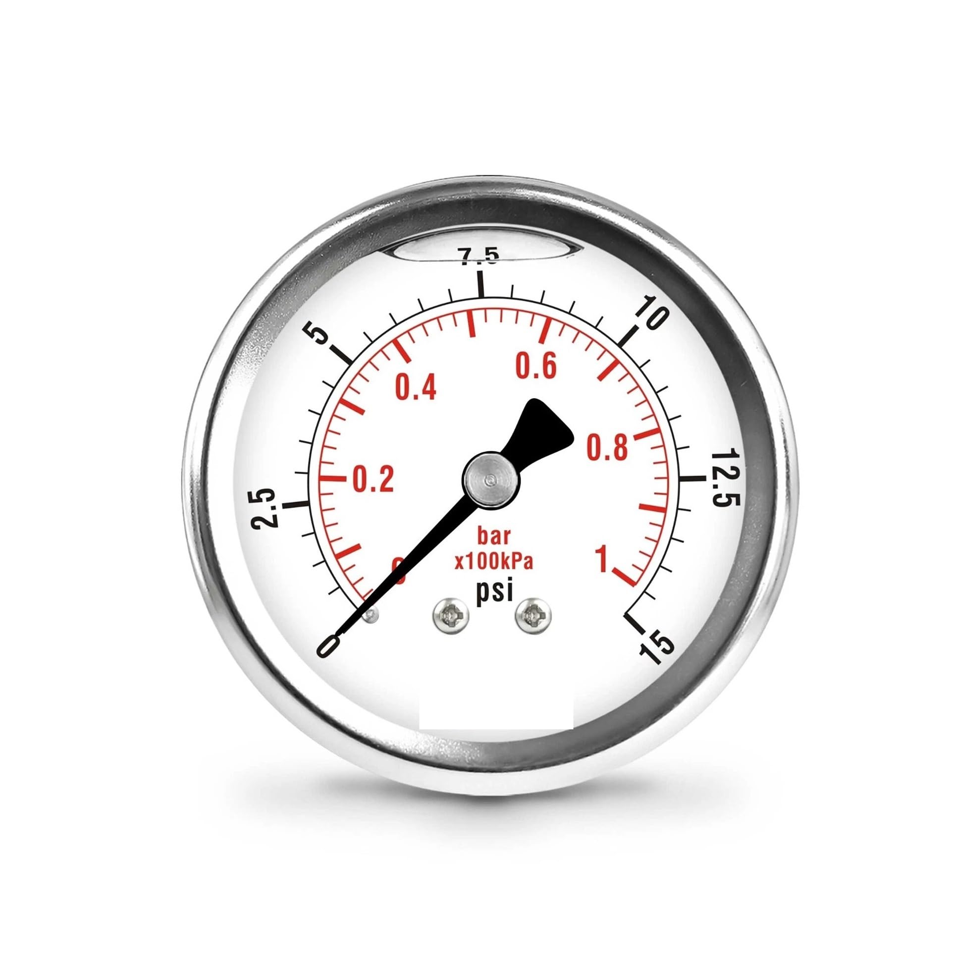 Manomètre de pression 0-15 psi avec boîtier en acier inoxydable 2,5 pouces - 3