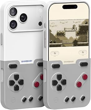 GAMEBABY for iPhone 17 Pro Max Case, Innovative Game Controller Phone Case, iPhone 17 Pro Max Case for GBA, GBC, NES Retro Games, Gray