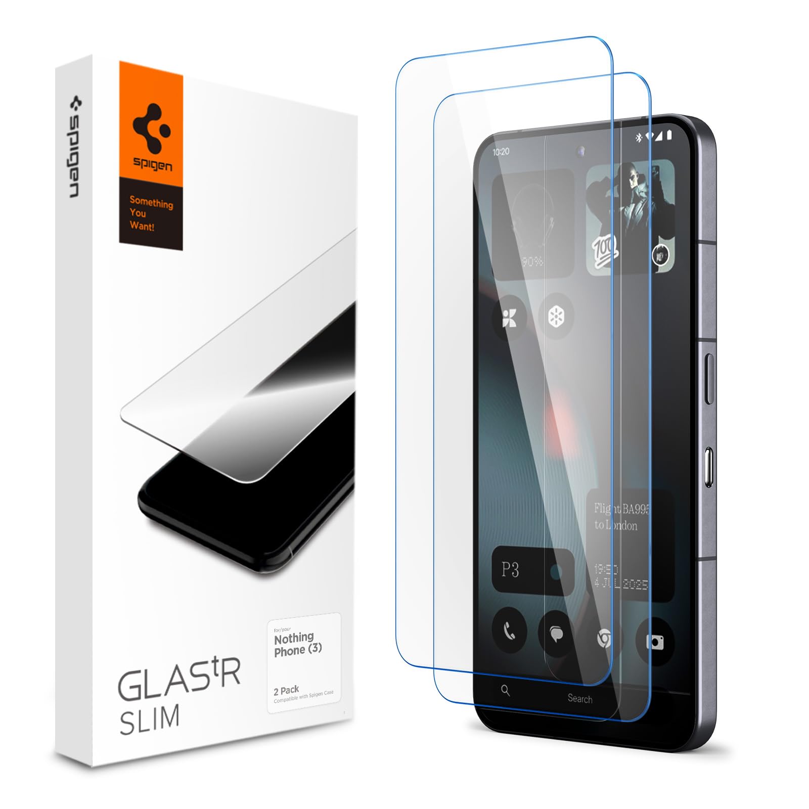 Spigen Glas.tR Slim Tempered Glass Screen Protector Guard For Nothing Phone 3 [2 Pack]