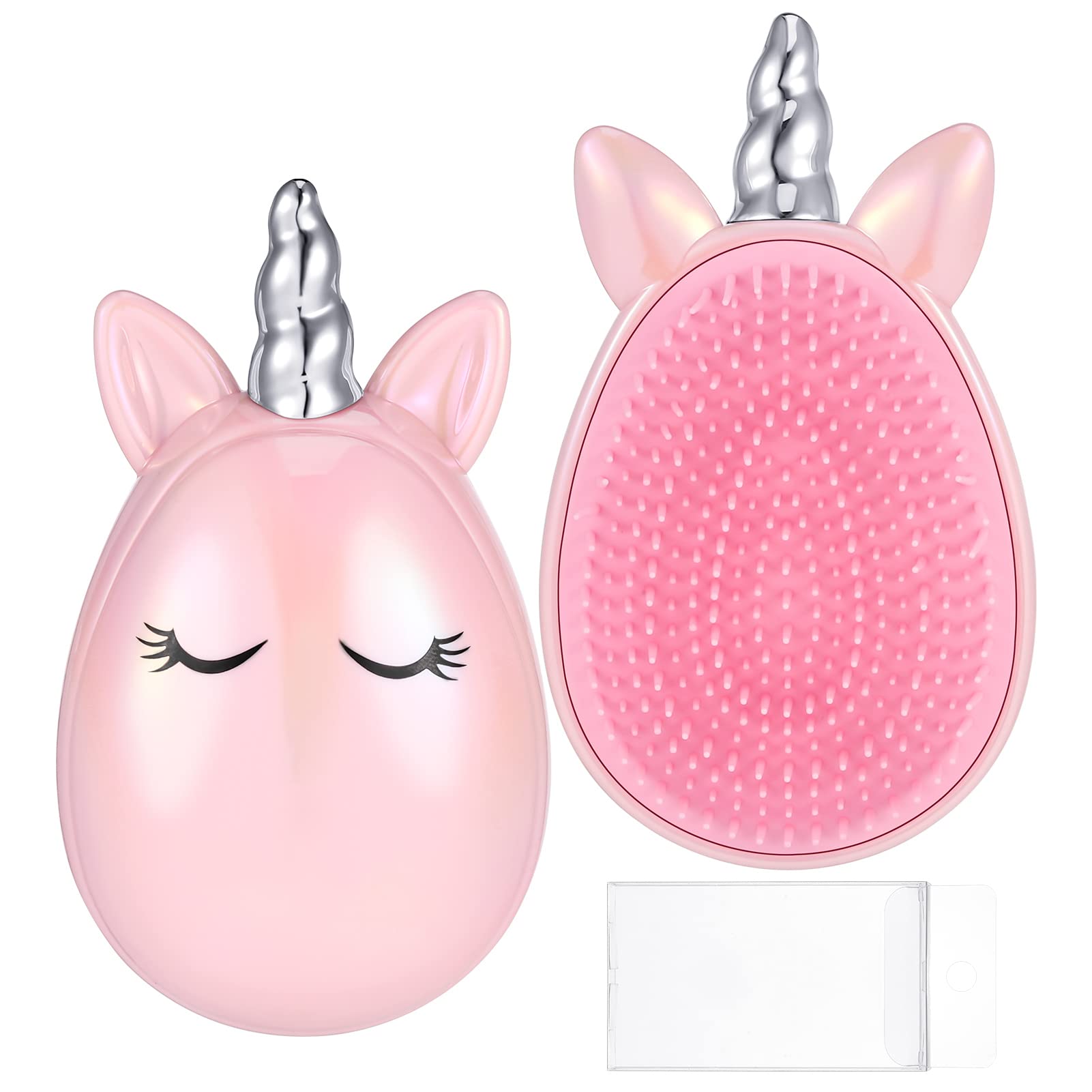 SOSPIROUnicorn Detangle Hairbrush Tangle Teaser Hair Brush, Women and Girls Detangling Brush for Thick, Wavy, Curly or Thin Hair(Pink)