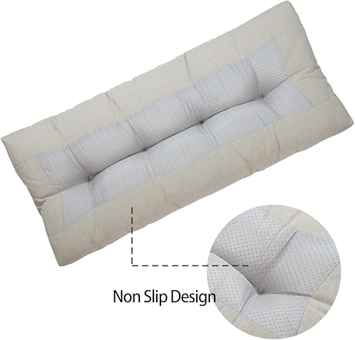 Miniatura 2 de FUNHOME Cojín de banco grueso de espuma viscoelástica antideslizante para mimbre, banco de jardín, ventana, asiento de piano, cojín de repuesto para