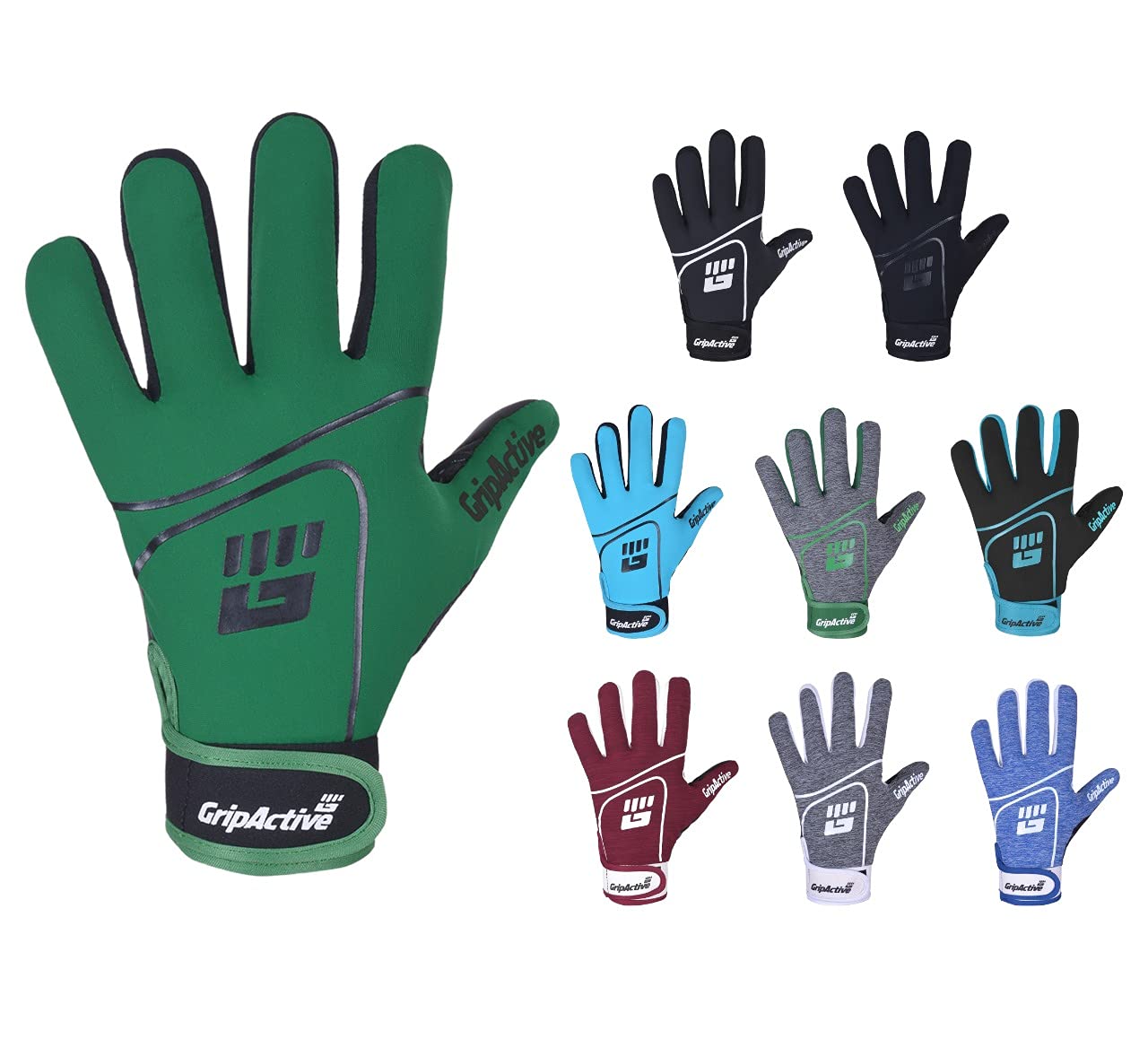 Grip Active GAA Gloves Premium Gaelic Football Gloves Made with 2.5mm Latex for Best Grip & Great Ball Control Suitable for Men, Women, Adults and Kids