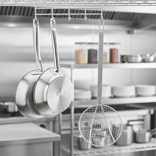 Miniatura 3 de Skimmer redondo de alambre de 6 pulgadas de longitud de mango de 13 pulgadas niquelado - Utensilios de cocina Colador de alimentos Cuchara