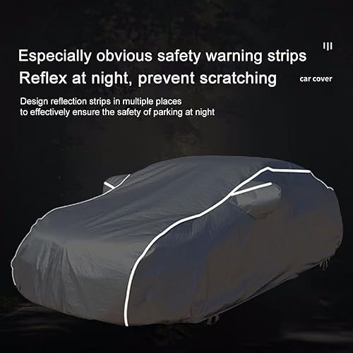 Miniatura 5 de FXJFCU Compatible with Dacia Sandero Stepway, Premium Quality Waterproof Car Cover for All Weather Conditions, with Night Warning Strips, Ideal for