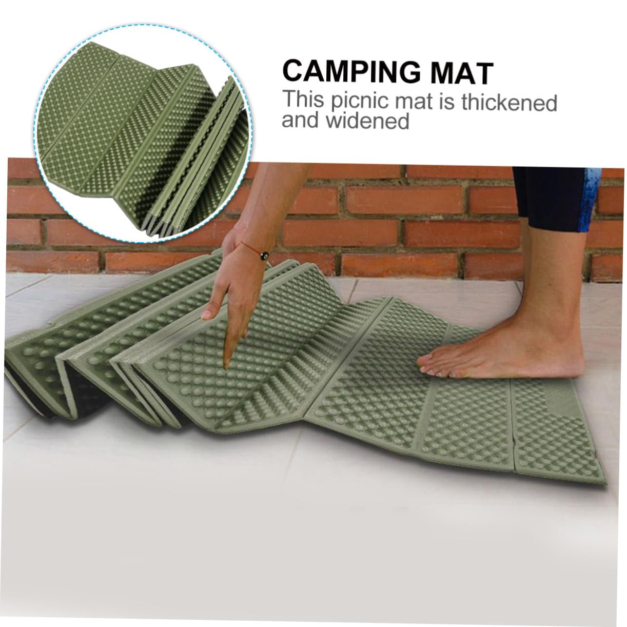 UPKOCH Folding Picnic Mat Folding Sleeping Mats Camping Outdoor Blanket Camping Floor Mat Foam Camping Camp Bed Foldable Mattress Fishing Mat Mattresses Crawling Mat Green